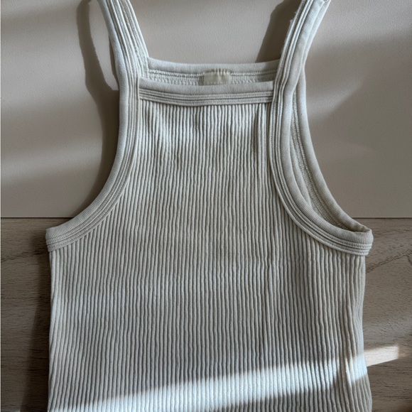 White Ribbed Tank Tops - Picture 2 of 5